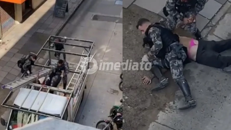 VÍDEO: Polícia tenta conter ‘valentão’ de calcinha rosa durante abordagem após resistência à prisão