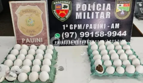 Mulher é presa ao tentar entregar drogas escondidas dentro de ovos em delegacia no interior do Amazonas