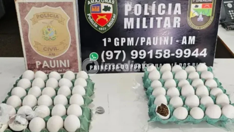 Mulher é presa ao tentar entregar drogas escondidas dentro de ovos em delegacia no interior do Amazonas
