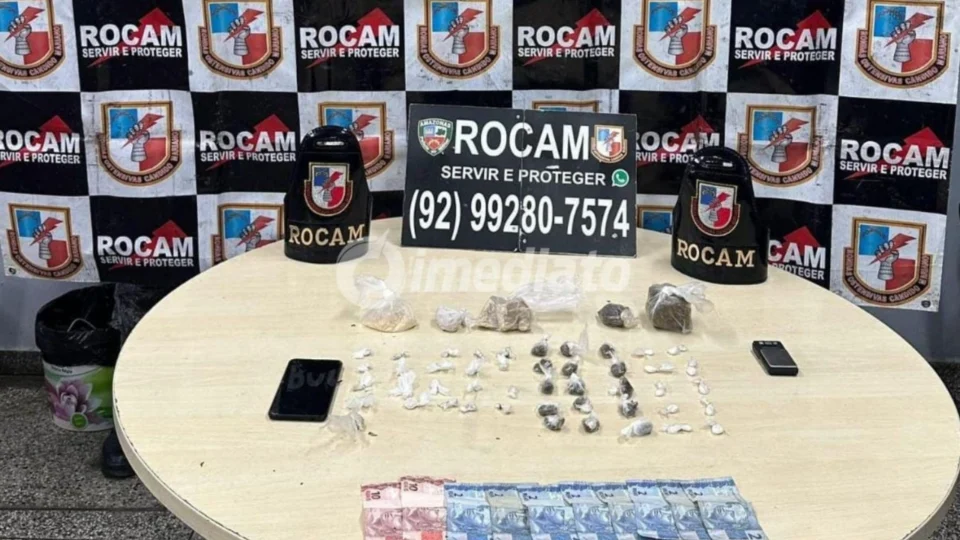 Homem é preso pela ROCAM após tentar se livrar de drogas em beco no bairro Santo Antônio