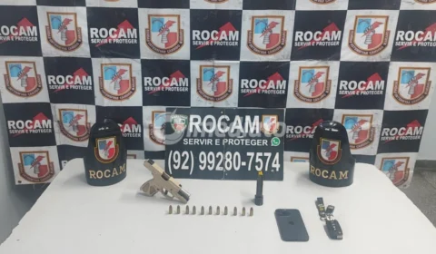 Rocam flagra homem com arma de fogo dentro de veículo na BR-174 após denúncia
