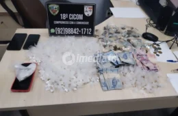 Homem é preso e mãe é detida após filho esconder drogas no quarto dela no bairro Colônia Terra Nova