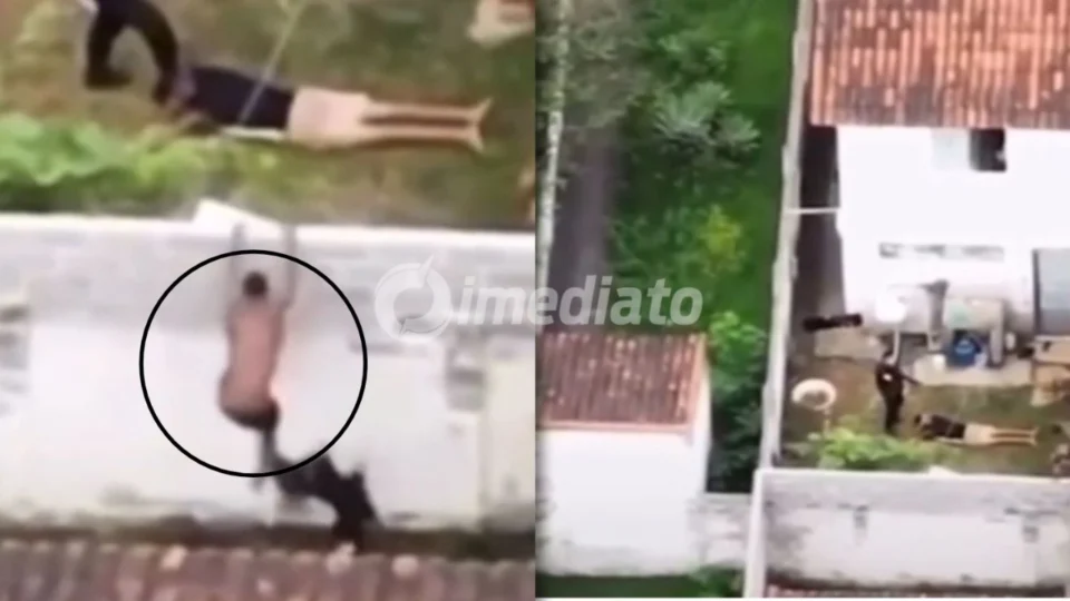VÍDEO: Bandido invade casa ao tentar fugir de operação policial e é atacado por pitbull