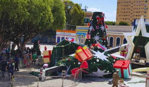 Governo do Amazonas cancela instalação da árvore de Natal no Largo de São Sebastião após acidente