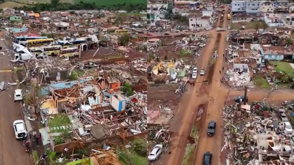 Veja os vídeos: ventos de 250 km/h devastam cidades no Paraná e deixam rastro de destruição