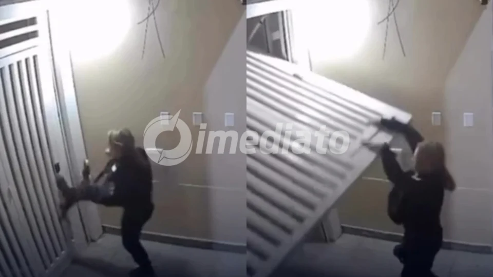 Veja o vídeo: Policial arromba portão e salva mulher e bebê feitos reféns pelo ex-namorado em Mato Grosso