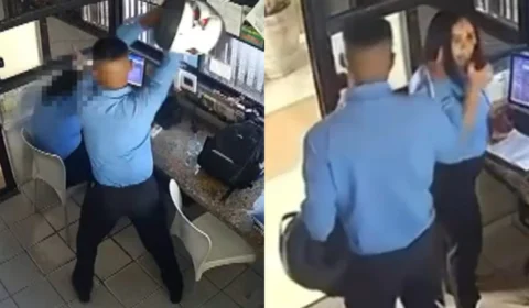 Veja o vídeo: Mulher é brutalmente agredida por colega de trabalho com capacete em condomínio de Salvador; Porteiro ainda não foi preso