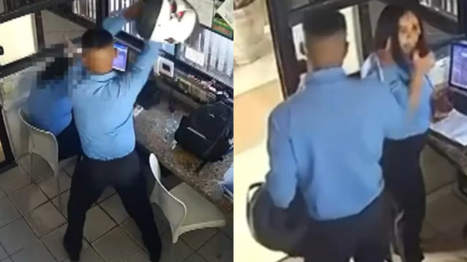 Veja o vídeo: Mulher é brutalmente agredida por colega de trabalho com capacete em condomínio de Salvador; Porteiro ainda não foi preso