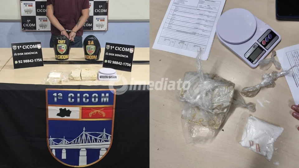 Veja o vídeo: Polícia Militar do Amazonas prende traficante com 1kg de cocaína no bairro Praça 14