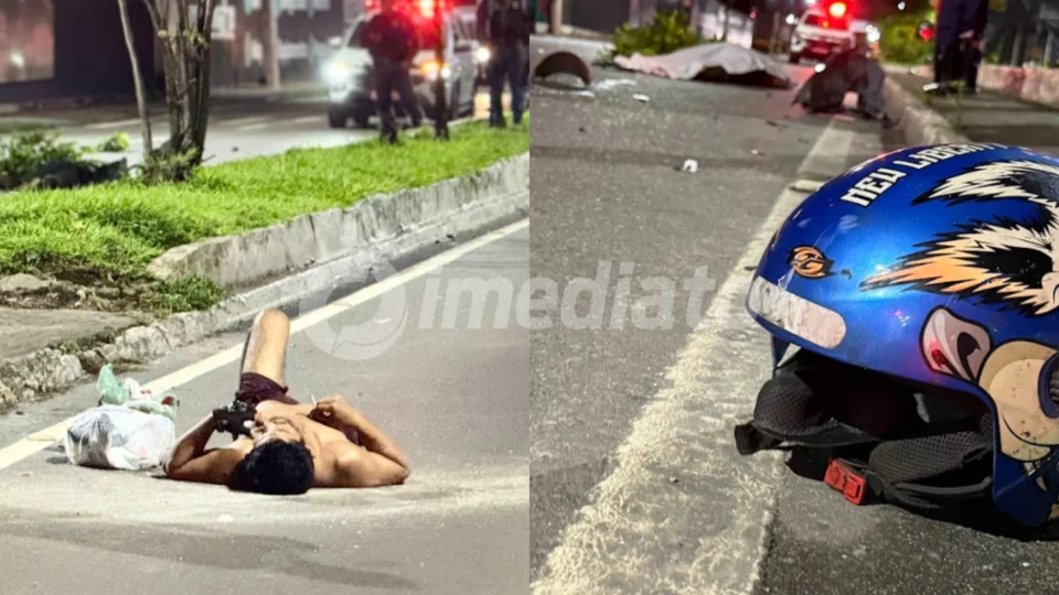 Veja o vídeo: Motociclista de app atinge catador de latinhas, atravessa pista e morre após colisão  contra veículo na Av. Efigênio Sales