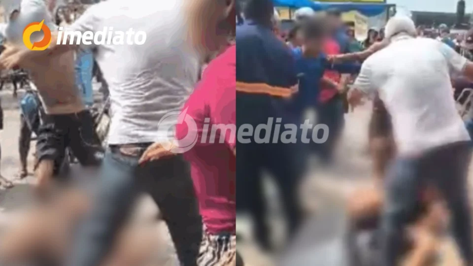 VÍDEO: Homem é espancado após ser acusado de filmar partes íntimas de adolescente em frente a supermercado em Manaus