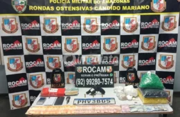 Foragido do Pará e comparsa são presos pela ROCAM transportando drogas em Manaus