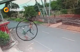 VÍDEO: Idoso é atacado com voadora no meio da rua e tem celular roubado por bandido