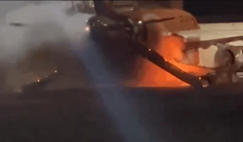 VÍDEO: Passageiros são retirados de avião após incêndio em equipamento no Aeroporto de Guarulhos