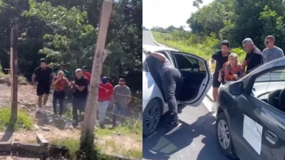 Veja o momento em que empresária sequestrada é encontrada após ser abandonada em uma área de mata em Manaus