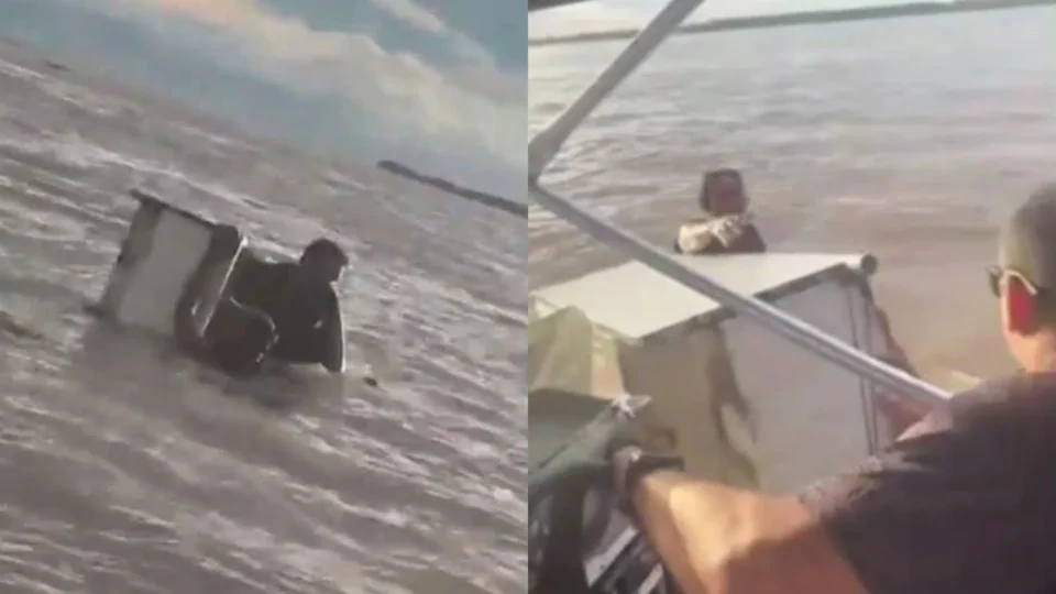 Veja: Casal de pescadores é resgatado após passar horas à deriva no rio Solimões em Manacapuru