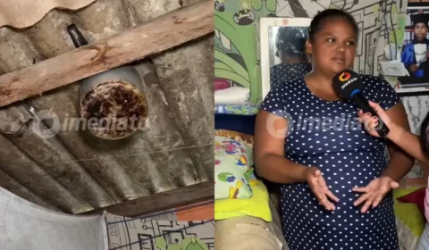 Veja o vídeo: Moradora do Mauazinho pede ajuda após perder telhado durante forte temporal neste sábado (20)