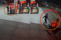 Vídeo forte: Criminoso esfaqueia frentista e motociclista durante surto em posto no Zumbi, na zona leste de Manaus