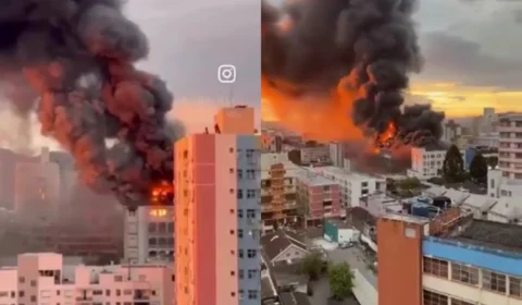 Veja o vídeo: Incêndio atinge colégio histórico de 120 anos no Centro do Rio Grande do Sul