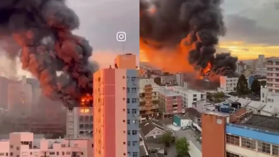 Veja o vídeo: Incêndio atinge colégio histórico de 120 anos no Centro do Rio Grande do Sul