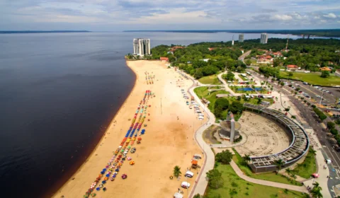 Praia da Ponta Negra será interditada para banho durante o Réveillon em Manaus
