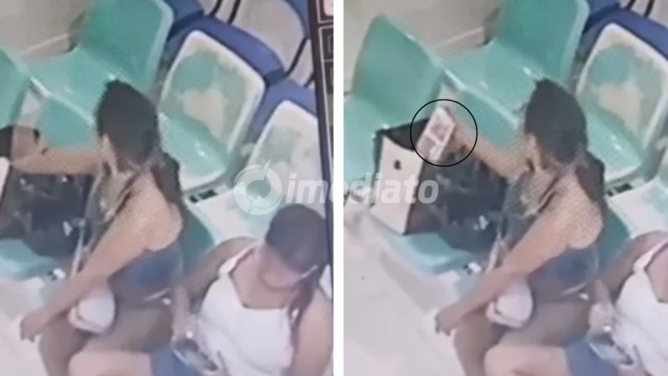 VÍDEO: Mulher furta celular de dentro de sacola em posto de saúde no Amazonas e polícia procura suspeita