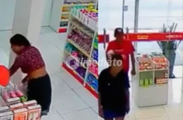 VÍDEO: Trio criminoso invade drogaria e enche sacolas durante ‘arrastão’ no bairro Cidade Nova