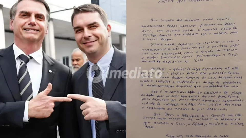 Bolsonaro divulga carta escrita à mão e reafirma Flávio como pré-candidato à Presidência em 2026