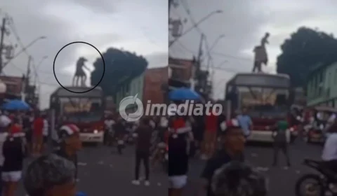 VÍDEO: Pessoas dançam em cima de ônibus e causam transtornos no trânsito da zona leste de Manaus