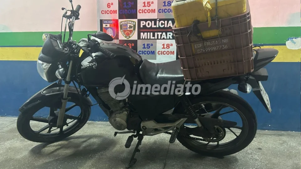 Motocicleta roubada é recuperada após ser identificada por câmeras do CIOPS na zona Norte de Manaus