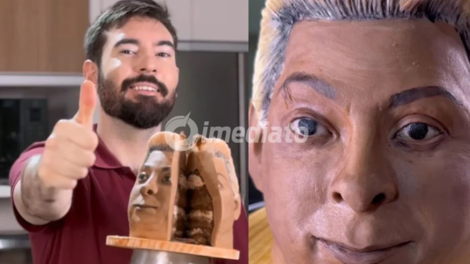 VÍDEO: Confeiteiro viraliza ao criar bolo com o rosto da influenciadora amazonense Patixa Teló