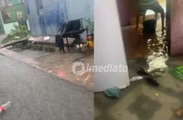 VÍDEO: Moradores do Beco da União enfrentam alagamentos e riscos durante forte chuva no bairro Compensa
