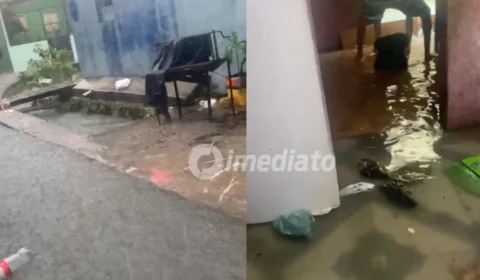 VÍDEO: Moradores do Beco da União enfrentam alagamentos e riscos durante forte chuva no bairro Compensa