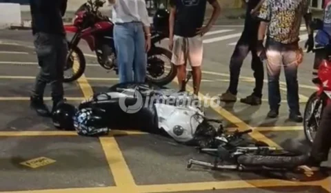VÍDEO: Casal fica gravemente ferido após colisão com carro que trafegava na contramão na Avenida Constantino Nery