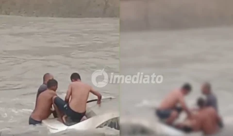 VÍDEO: Veja o momento em que moradores resgatam e tentam reanimar homem após carro cair em igarapé