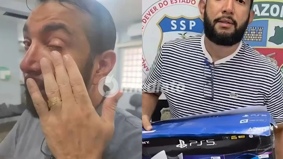 VÍDEO: Pai se emociona ao recuperar Playstation 5 furtado antes de presentear o filho em Manaus
