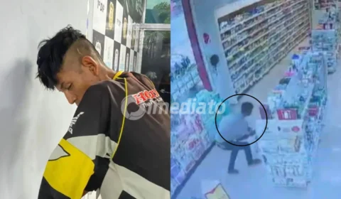 VÍDEO: Homem é surpreendido pela PM e preso em flagrante ao tentar furtar drogaria em Manaus