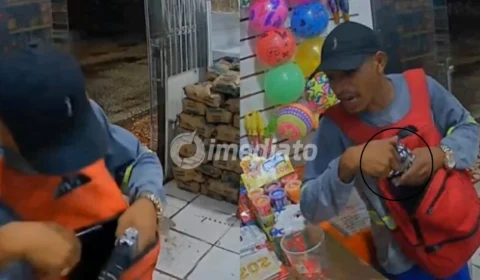 VÍDEO: Bandido invade comércio, rende funcionárias e rouba renda e celular de cliente em Manaus
