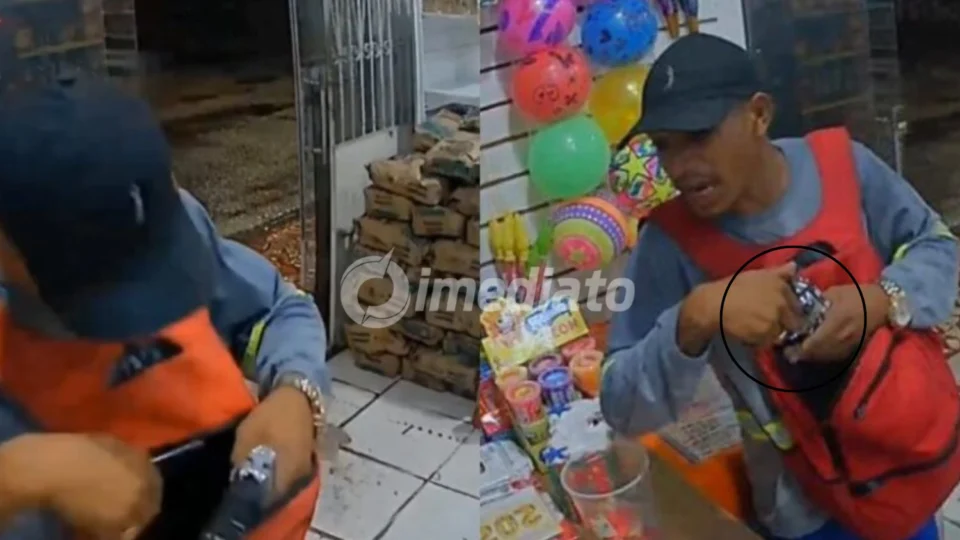 VÍDEO: Bandido invade comércio, rende funcionárias e rouba renda e celular de cliente em Manaus