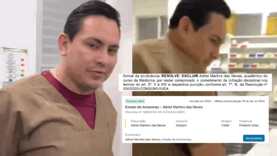 VÍDEO: agressor em SPA responde por estupro e foi expulso do curso de Medicina da UEA