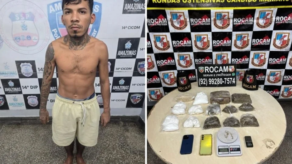 Vulgo ‘MK’ é preso após tentativa de fuga com drogas no bairro Armando Mendes