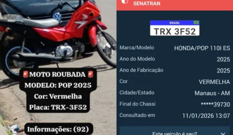Motocicleta é roubada no Cidade de Deus e dono pede apoio da população para localizar veículo