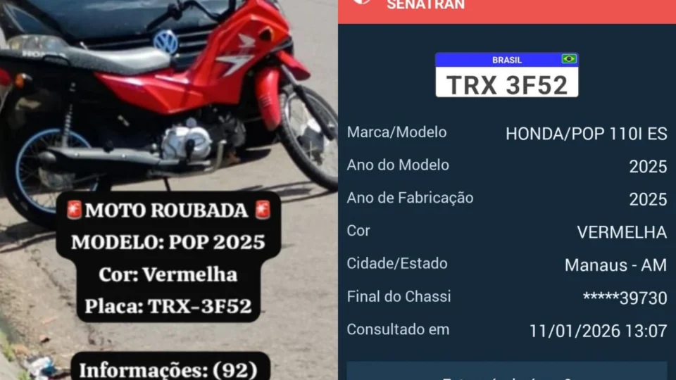 Motocicleta é roubada no Cidade de Deus e dono pede apoio da população para localizar veículo