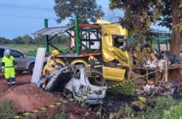 Caminhão-cegonha invade contramão e provoca morte de quatro pessoas da mesma família em rodovia de Minas Gerais