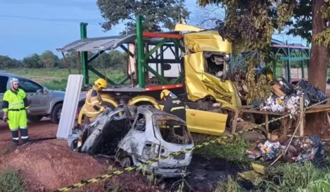 Caminhão-cegonha invade contramão e provoca morte de quatro pessoas da mesma família em rodovia de Minas Gerais