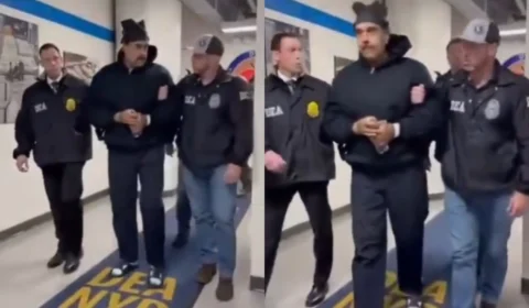 Veja as imagens: Maduro aparece cumprimentando os agentes com expressões como “boa noite” e “feliz ano novo”