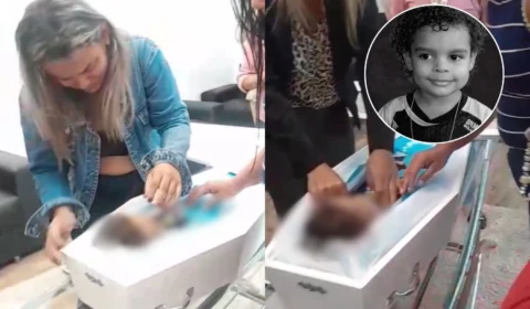 Veja vídeo: Mãe se emociona ao se despedir do filho de 3 anos morto pelo pai em Manaus