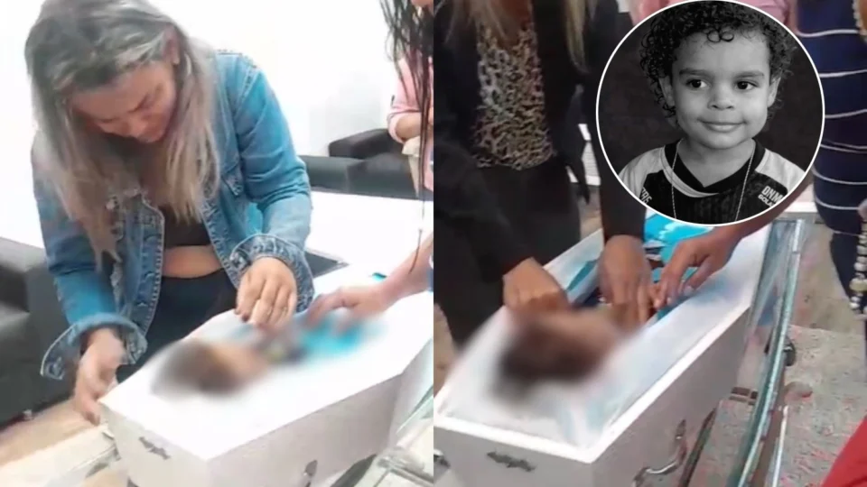 Veja vídeo: Mãe se emociona ao se despedir do filho de 3 anos morto pelo pai em Manaus