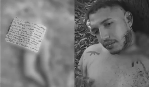 Veja o vídeo: “Morri porque jogava com os vermes e arrochava os irmãos”, diz cartaz deixado em cima de corpo na zona Sul