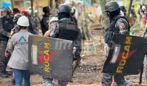 Veja o vídeo: Forças especiais da segurança do Amazonas reintegram área invadida no bairro Tarumã